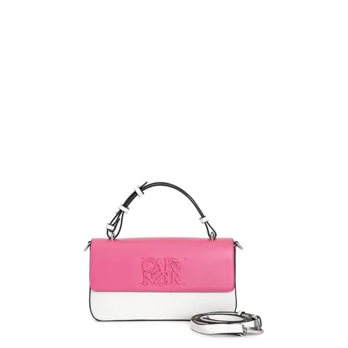 CafèNoir Borsa a Mano Bicolore Tracolla Fuxia Pattina