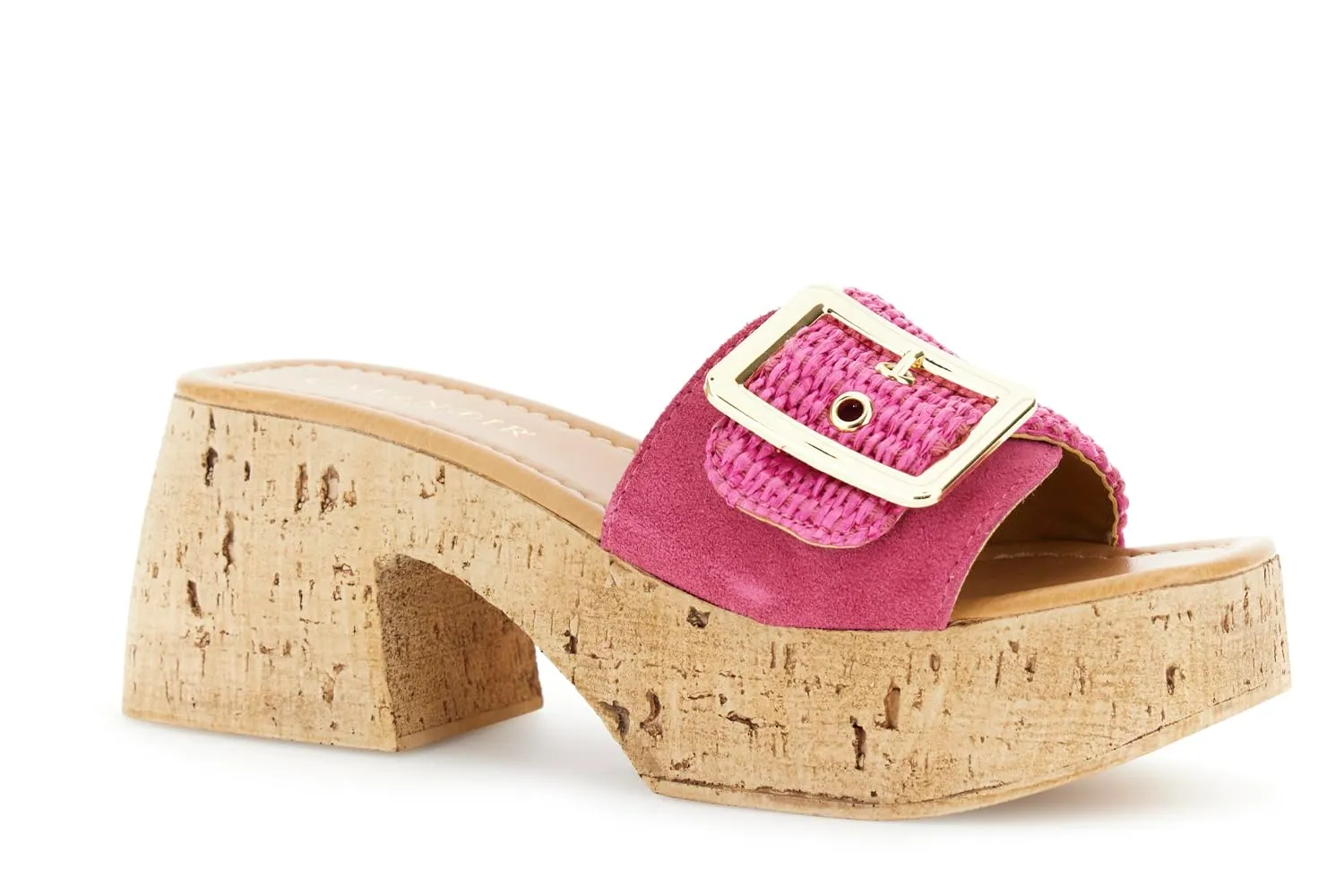 CafèNoir ciabatta donna camoscio rafia fuxia tacco 7