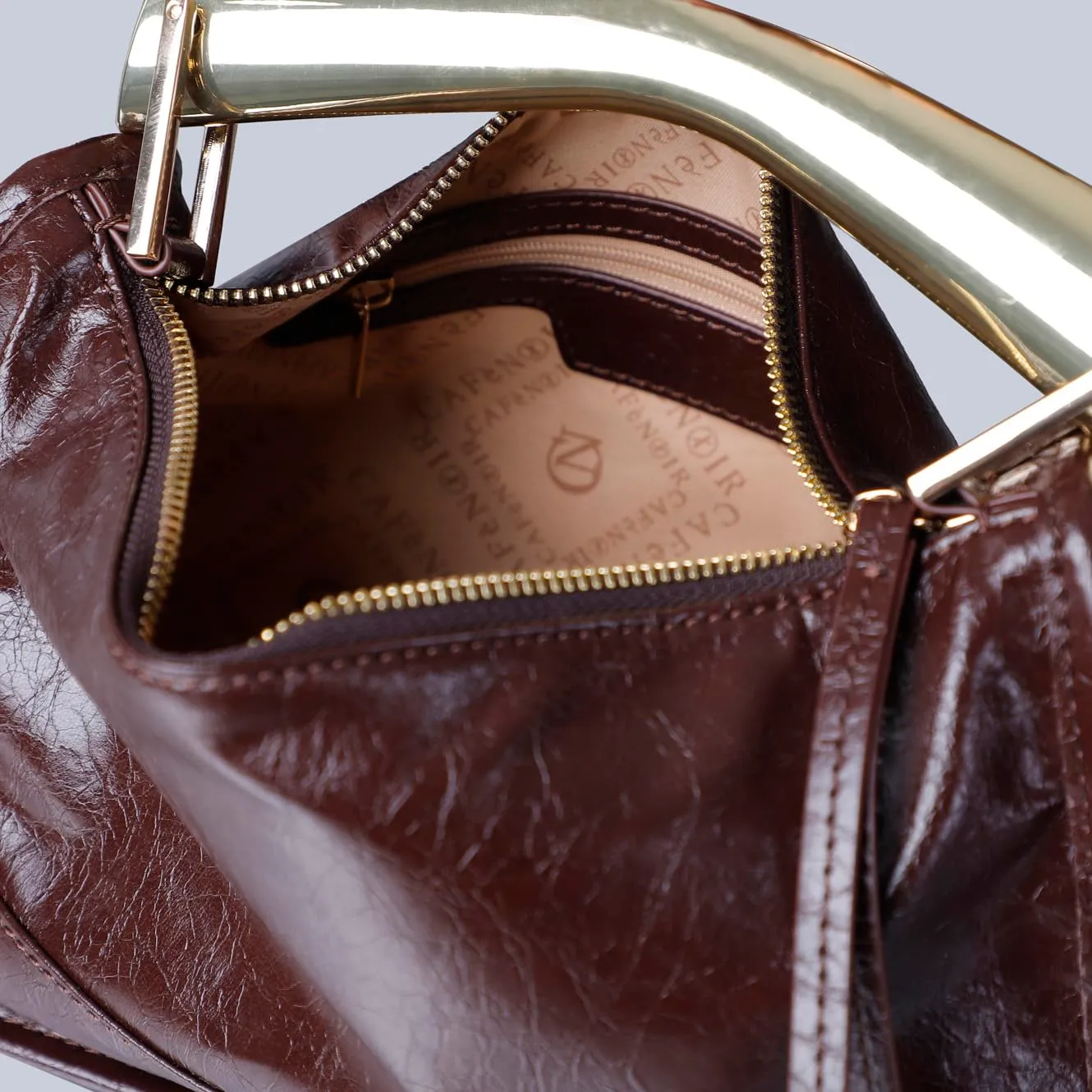 CafèNoir Naplak Mini Bag Pochette Burgundy Metallo