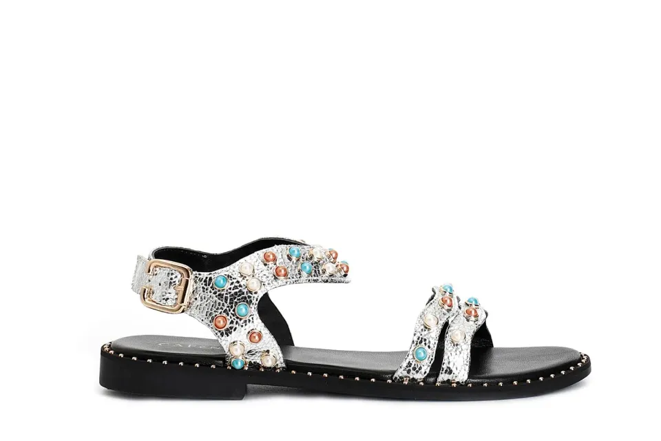 CafèNoir Gilda Sandali Cabochon Donna Argento 39