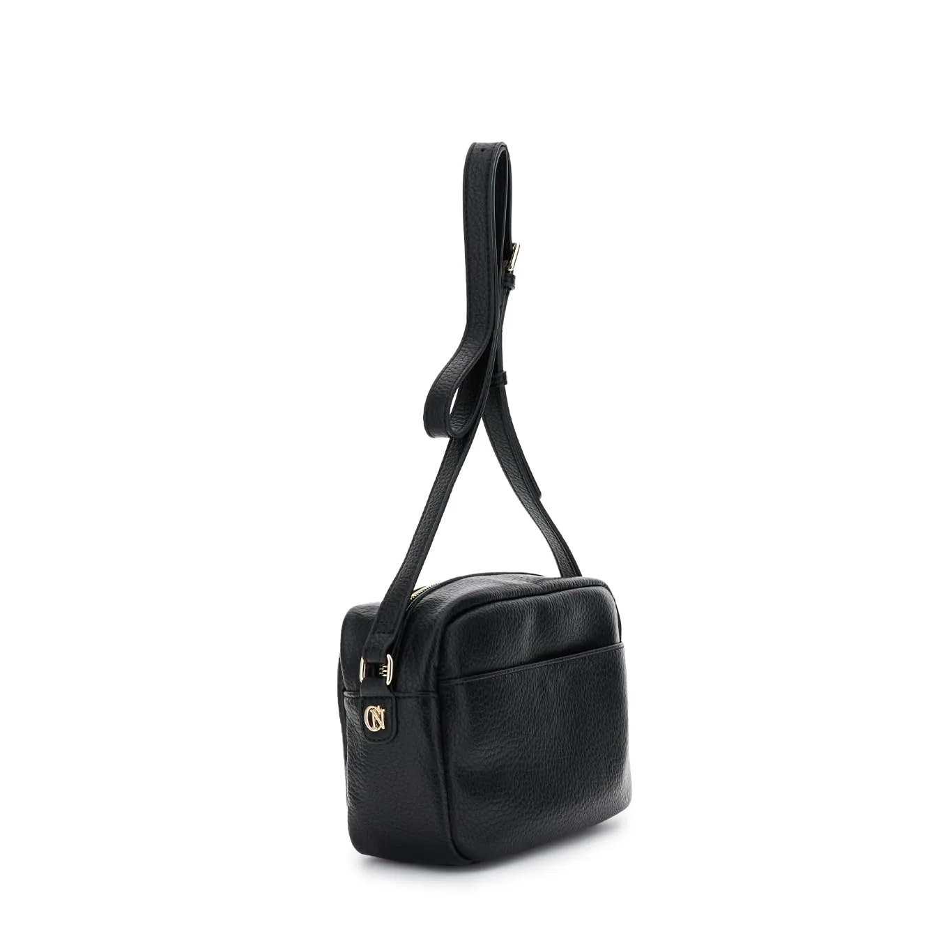 CafèNoir Tracolla Grana Grossa Borsa Nera Zip Frontale