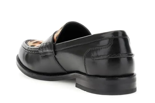 CafèNoir Mocassini Pelle Donna Nero Effetto Cavallino 4 cm