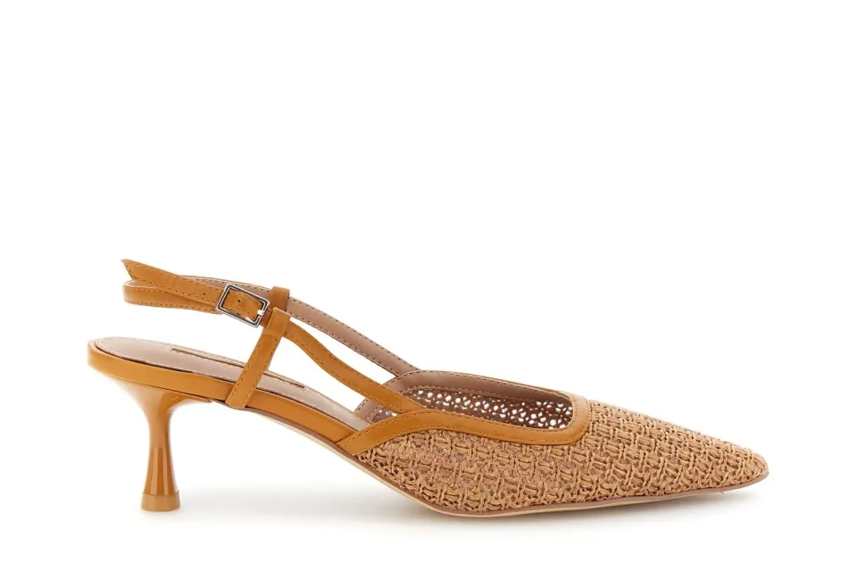 CafèNoir Décolleté Slingback Rafia Tacco 6 cm Donna