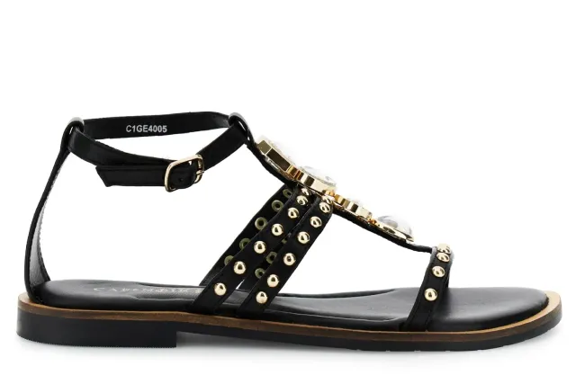 CafèNoir Sandali a T Donna Nappa Neri Accessorio 39