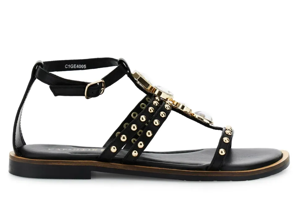 CafèNoir Sandali a T Donna Nappa Neri Accessorio 39