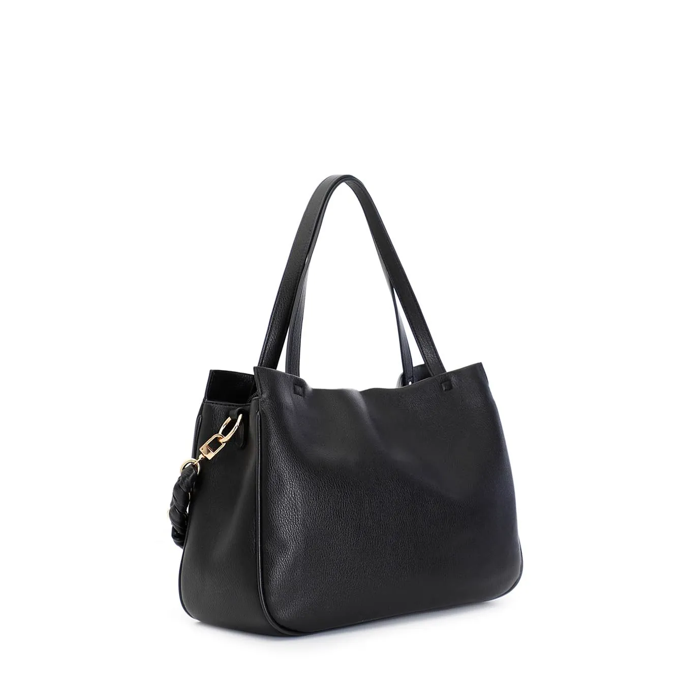 CafèNoir Shopping Catena Borsa Nero Zip 33x25 cm