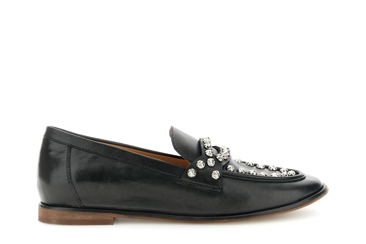 CafèNoir Mocassini Pelle Borchie Tacco 1,5 cm
