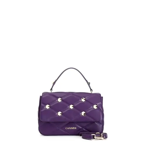 CafèNoir borsa media viola borchie esagonali