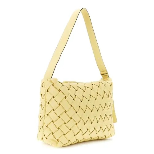 CafèNoir Borsa a Spalla Nappa Intrecciata Gialla