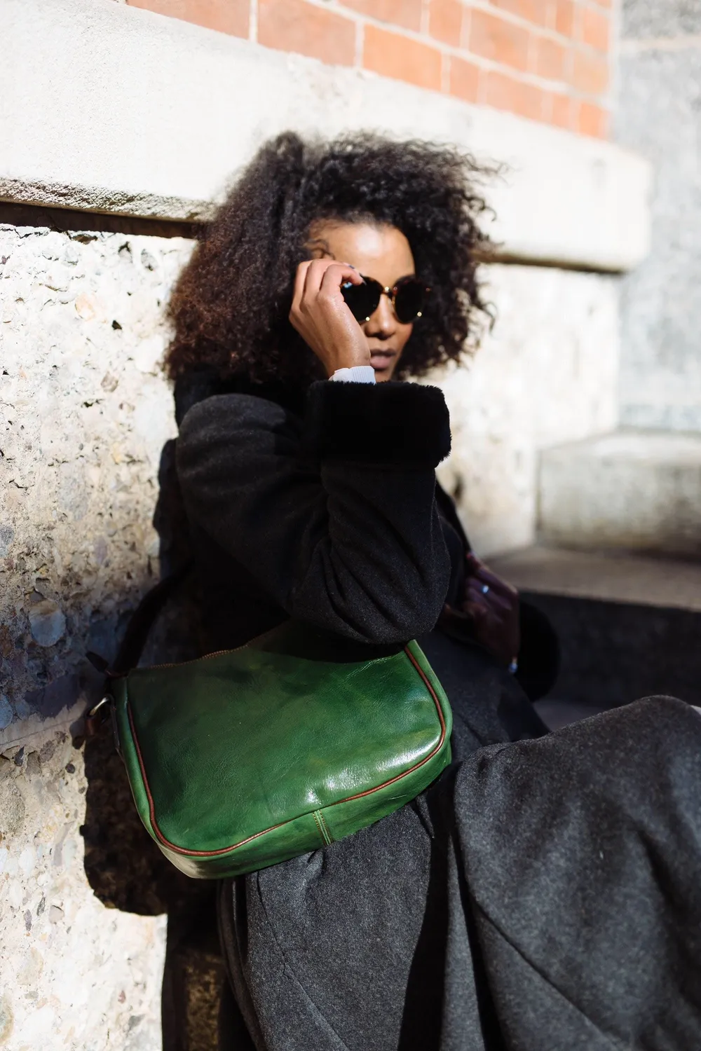 Aigin Milano Messenger borsa tracolla verde concia vegetale