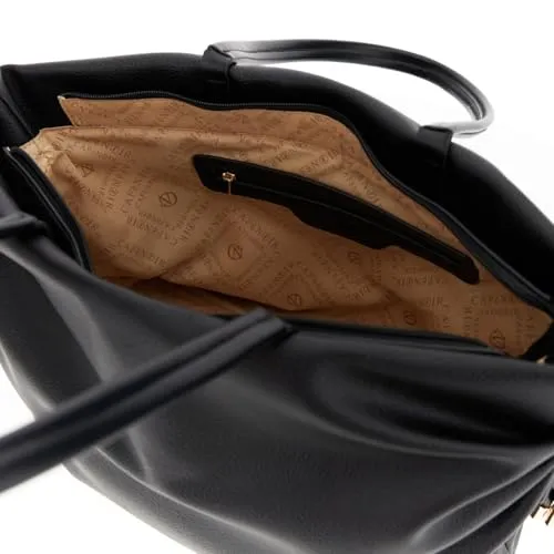 CafèNoir shopping bag nera grana fianchi increspati