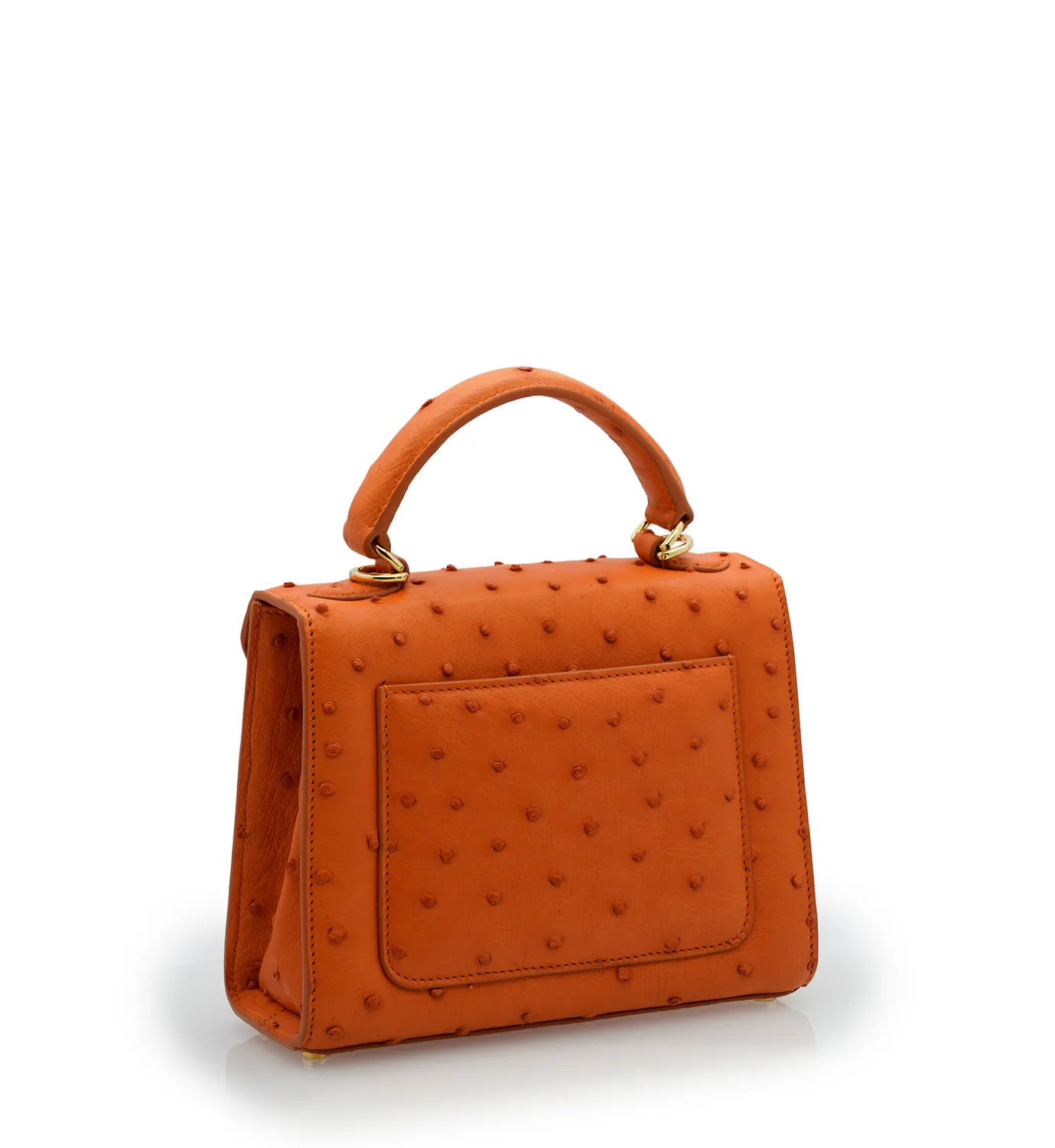 Cardinal Milano First Lady Small Borsa Pelle Struzzo Arancio