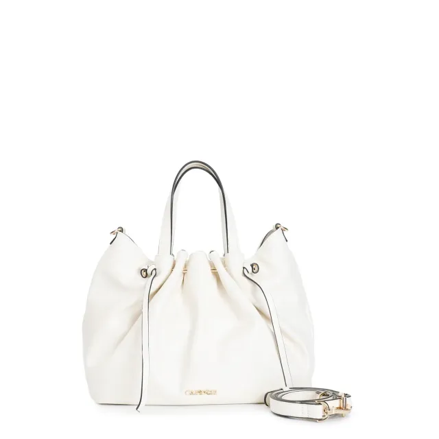 CafèNoir Tote Donna Arricciata Bianca con Tracolla