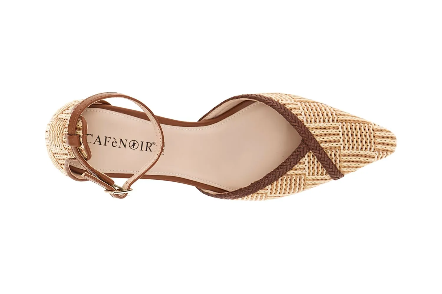 CafèNoir Décolleté Beige Rafia Tacco 4,5 cm 39