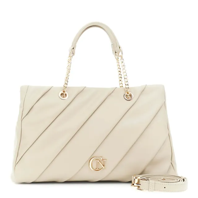 CafèNoir Shopping Plissettata Catena Shopper Taupe