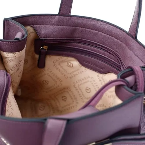 CafèNoir Tote Bottalata Vinaccia con Chiusure Metallo