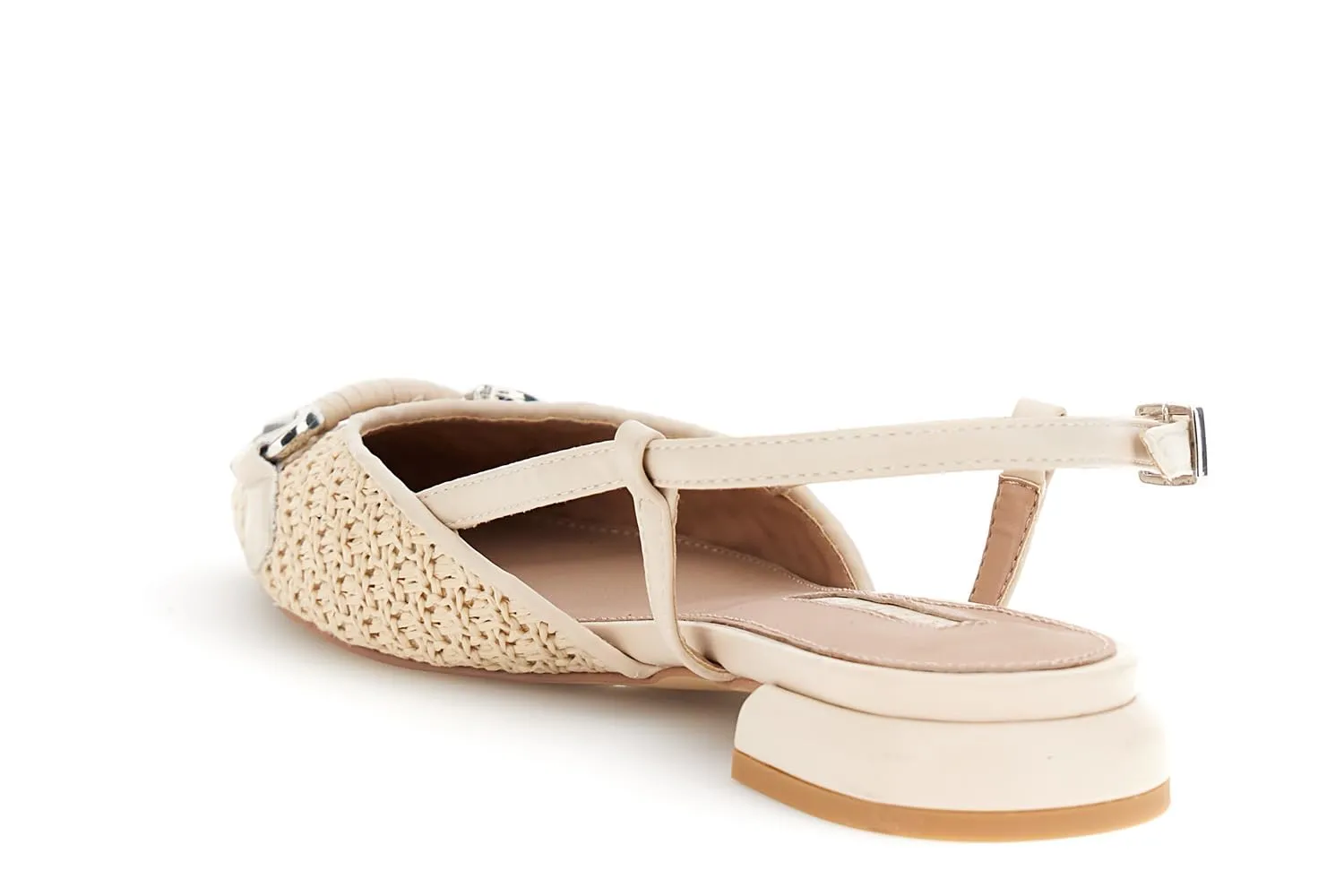 CafèNoir Ballerine Slingback Rafia Morsetto Nude