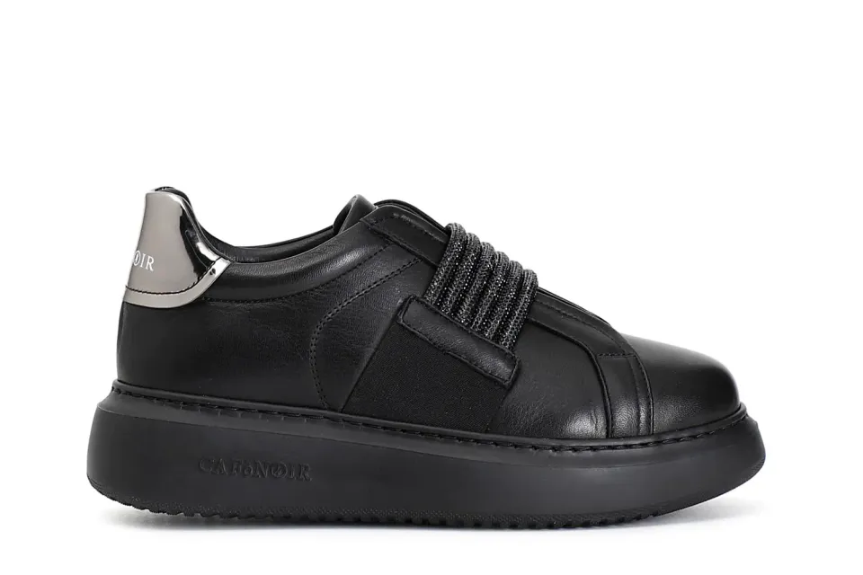 CafèNoir Sneakers Pelle Strass Donna Bianco