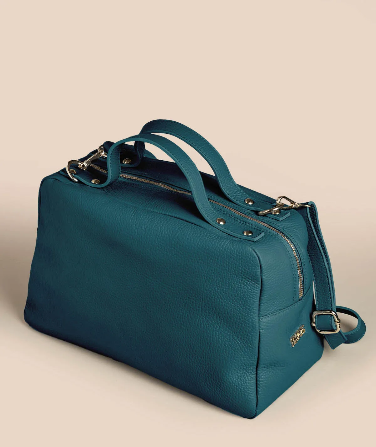 Figus Otto Borsa a Spalla Azzurro Dust Pelle Martellata