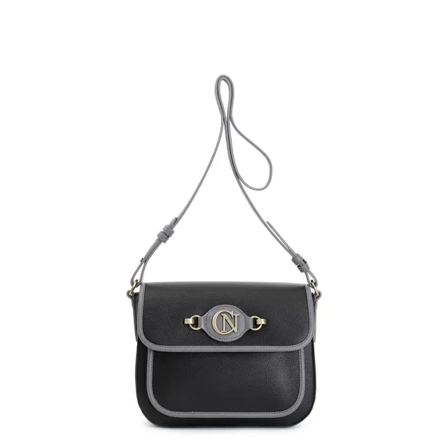 CafèNoir Martellata Borsa a Spalla Nera Contrasto