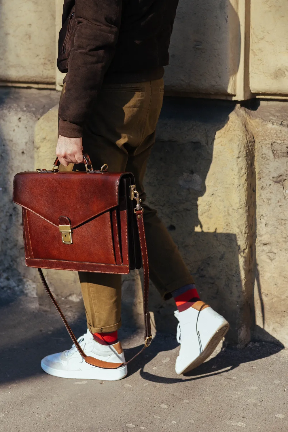 Aigin Milano cartella pelle uomo nera porta laptop