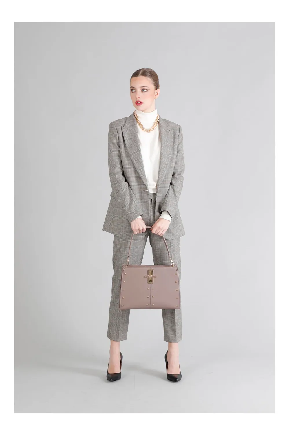 CafèNoir Sacca Borchie Sfaccettate sacca donna beige