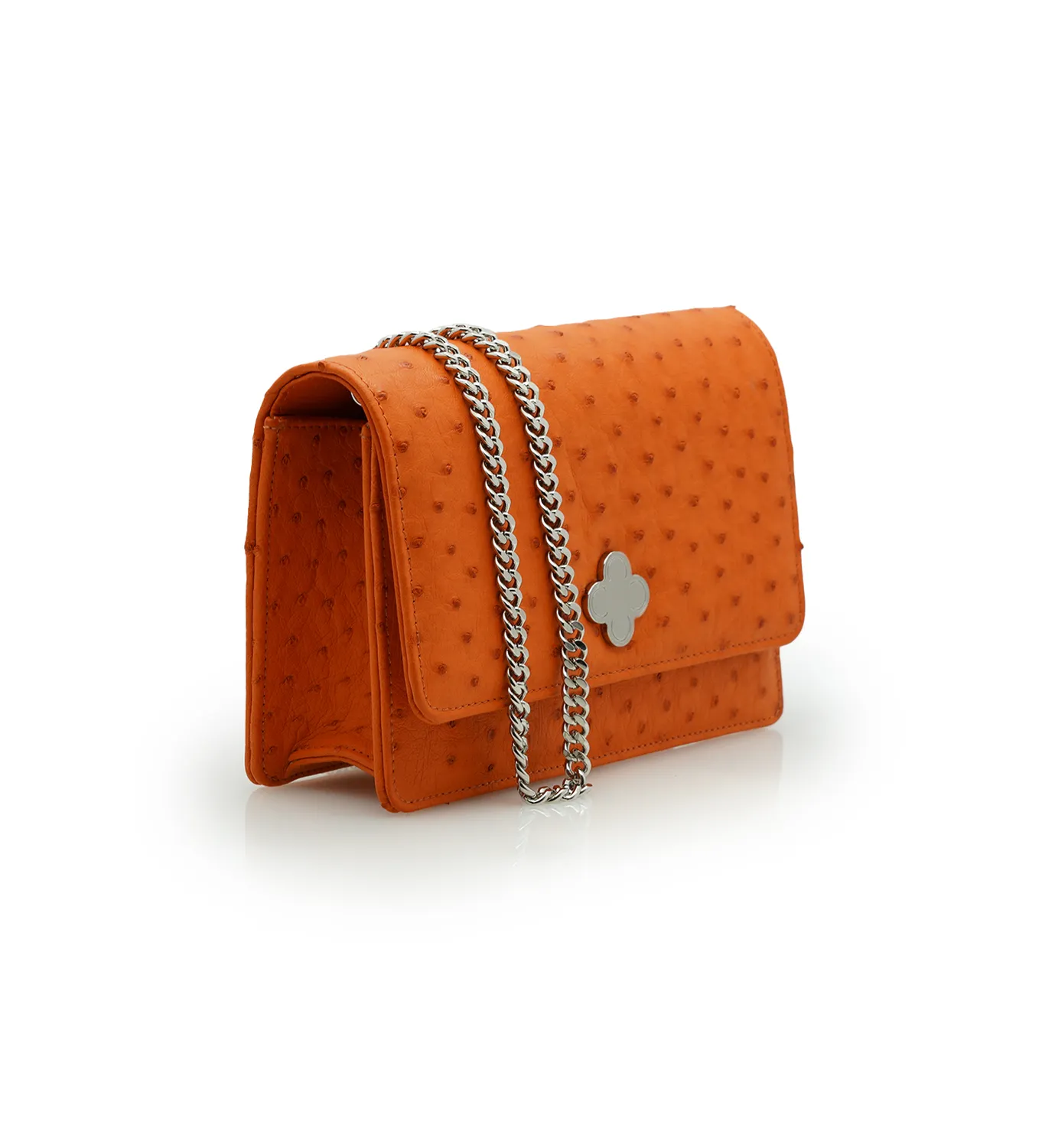 Cardinal Milano Lisa pochette arancio struzzo tracolla