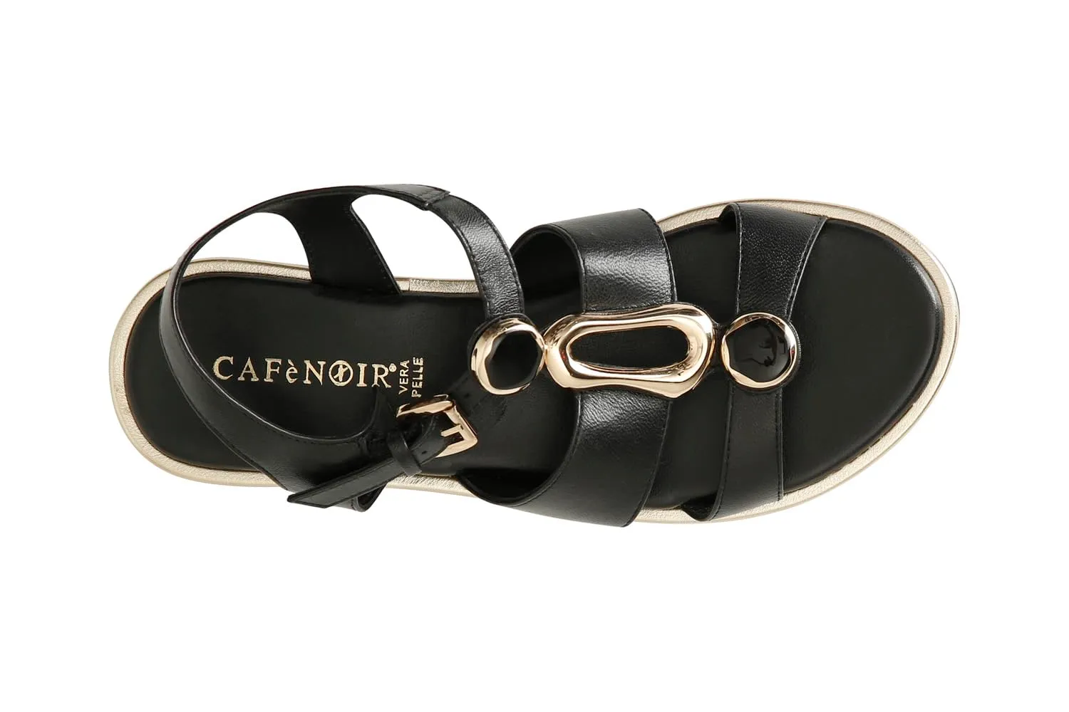 CafèNoir Sandalo Pelle Fibbia sandali 39 EU nero