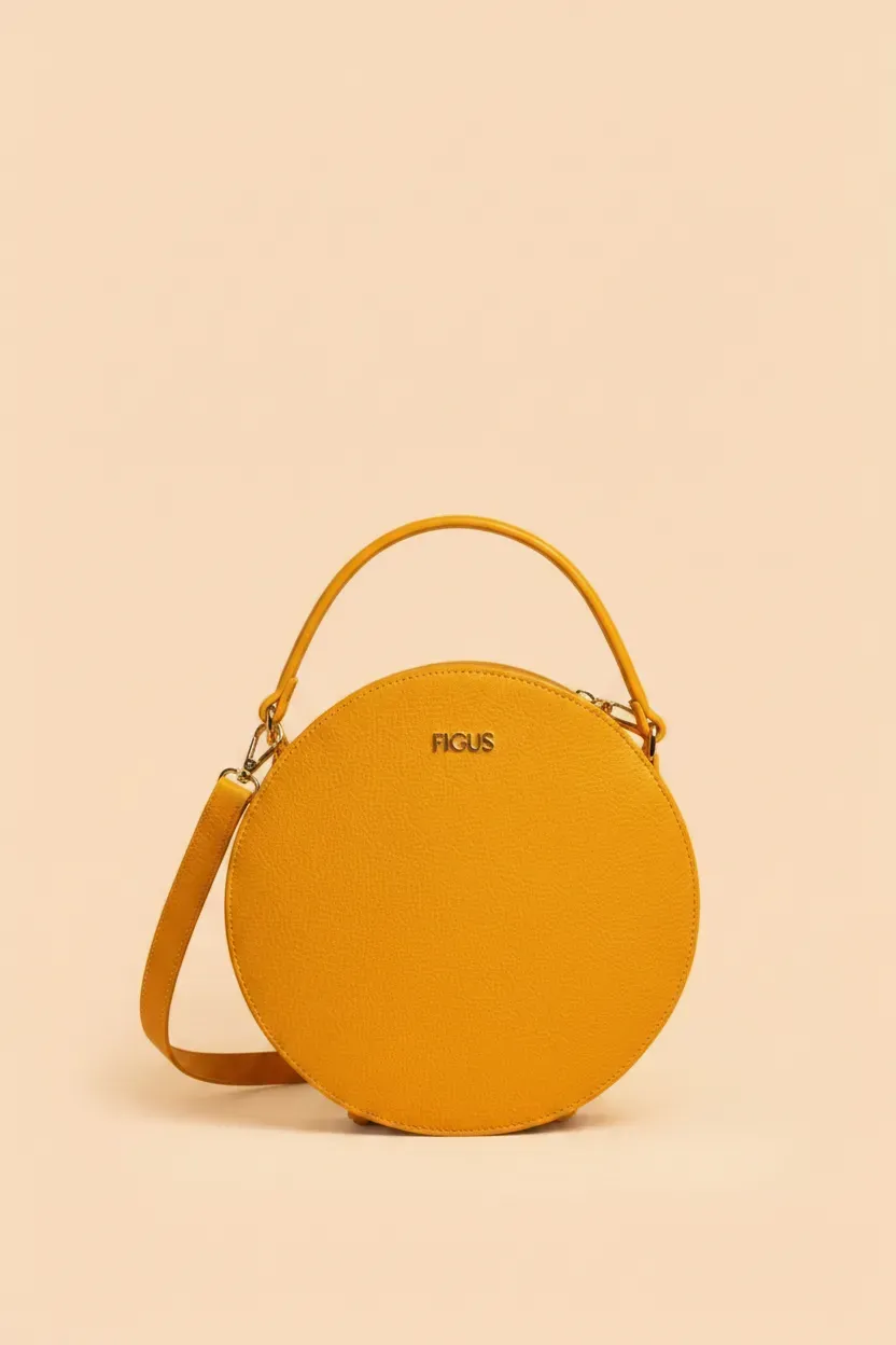 Figus Circle Small borsa tracolla gialla con zip
