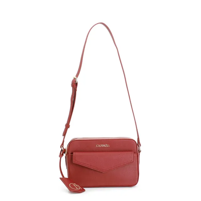 CafèNoir Camera Bag borsa saffiano rossa charm