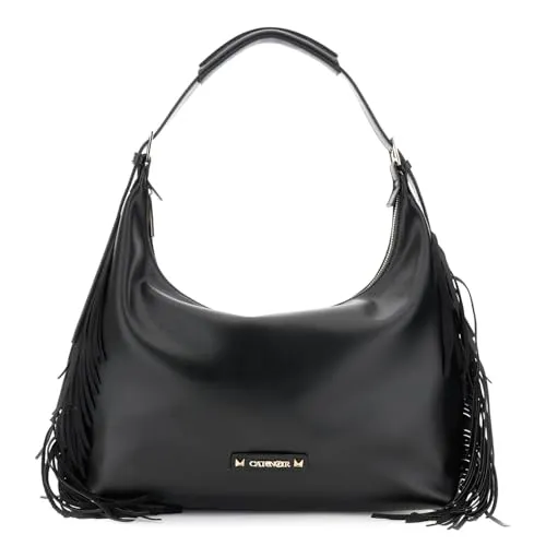 CafèNoir borsa a spalla frange nero