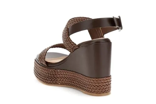 CafèNoir Sandali Due Fasce Zeppa Intrecciata Donna