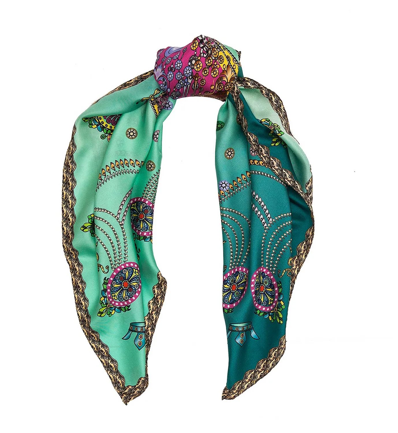 Cardinal Milano The Crown foulard seta acquamarina