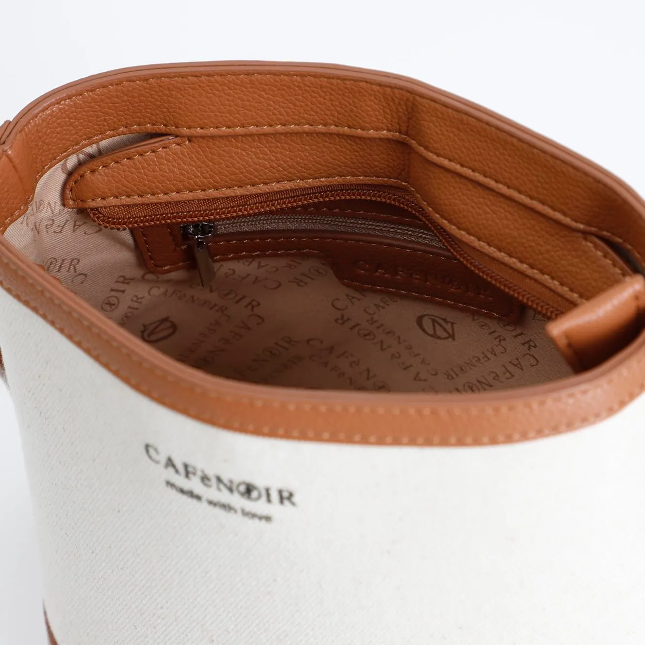 CafèNoir Secchiello Canvas Cuoio Profili Bauletto