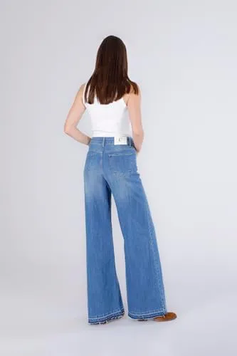 CafèNoir Jeans Palazzo Orlo Sciolto Blu Medio 42