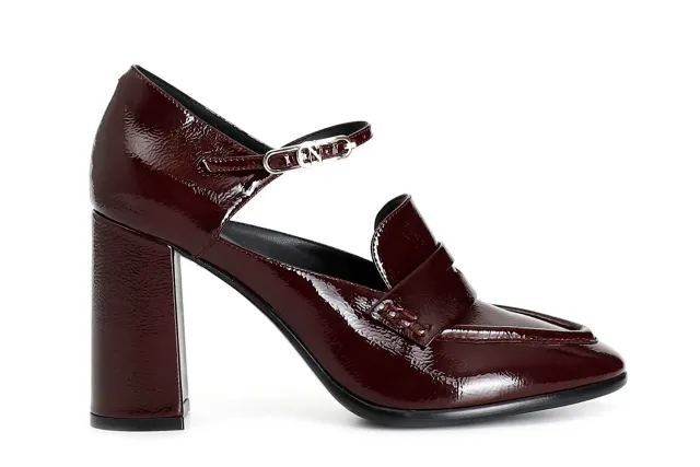 CafèNoir Mocassino Pelle Verniciata Donna Bordeaux
