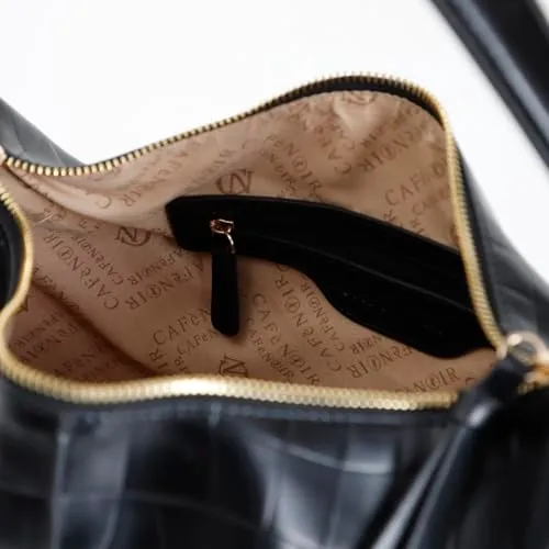CafèNoir Zaino Donna Nero Trapuntato a Rombi con Zip
