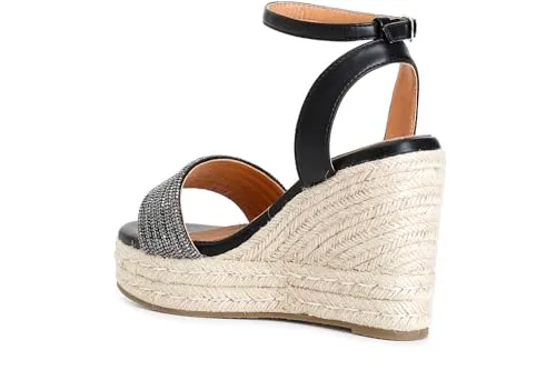 CafèNoir Sandali con Zeppa Corda e Strass
