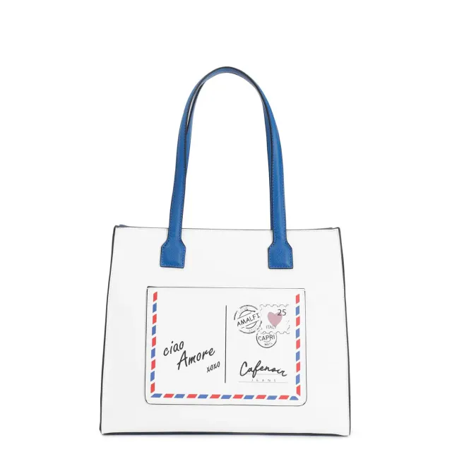 CafèNoir Cartolina shopping bag multicolor tasca stampa