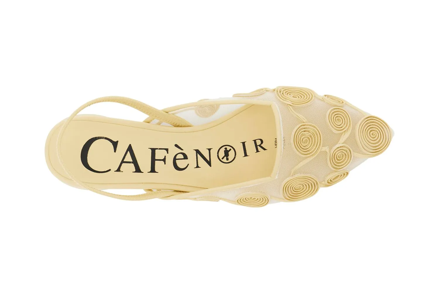 CafèNoir Slingback Ricamo Cornely Gialle 39 EU Tacco