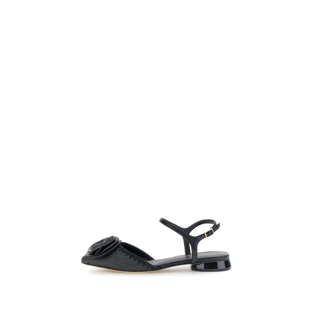 CafèNoir Gilda Slingback Fiore Donna Beige Effetto Pelle