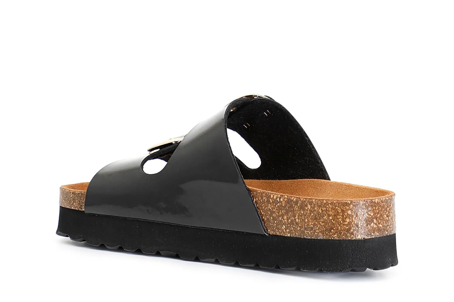 CafèNoir Ciabatta Doppia Fibbia Fussbett Pelle 4 cm