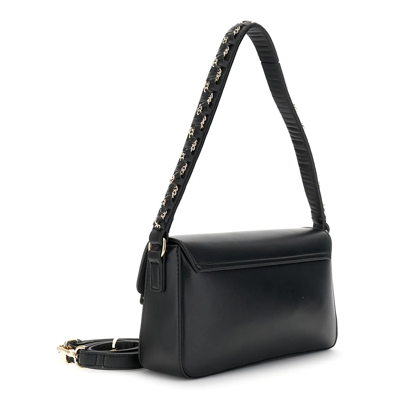 CafèNoir Borsa a Spalla Nera Coulisse con Catenina