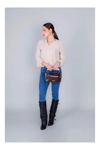 CafèNoir Naplak Mini Bag Pochette Burgundy Metallo