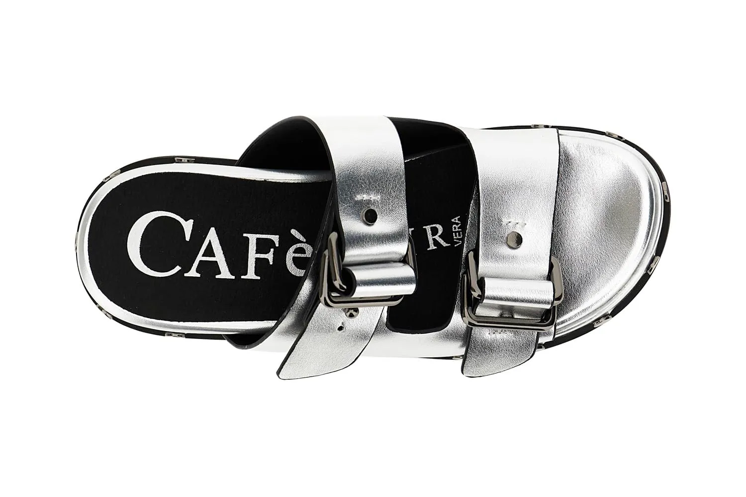 CafèNoir Frate sandali platform donna Argento 39 laminato