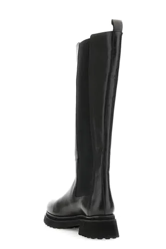 CafèNoir Stivali Pelle Nero Elastico Tacco 5,5 cm