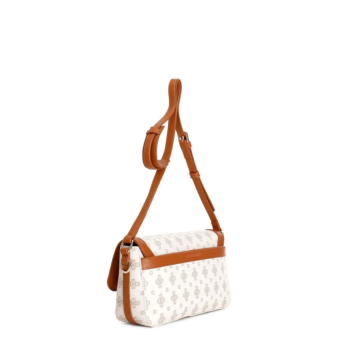 CafèNoir Borsa a Spalla Monogram Cuoio con Pattina