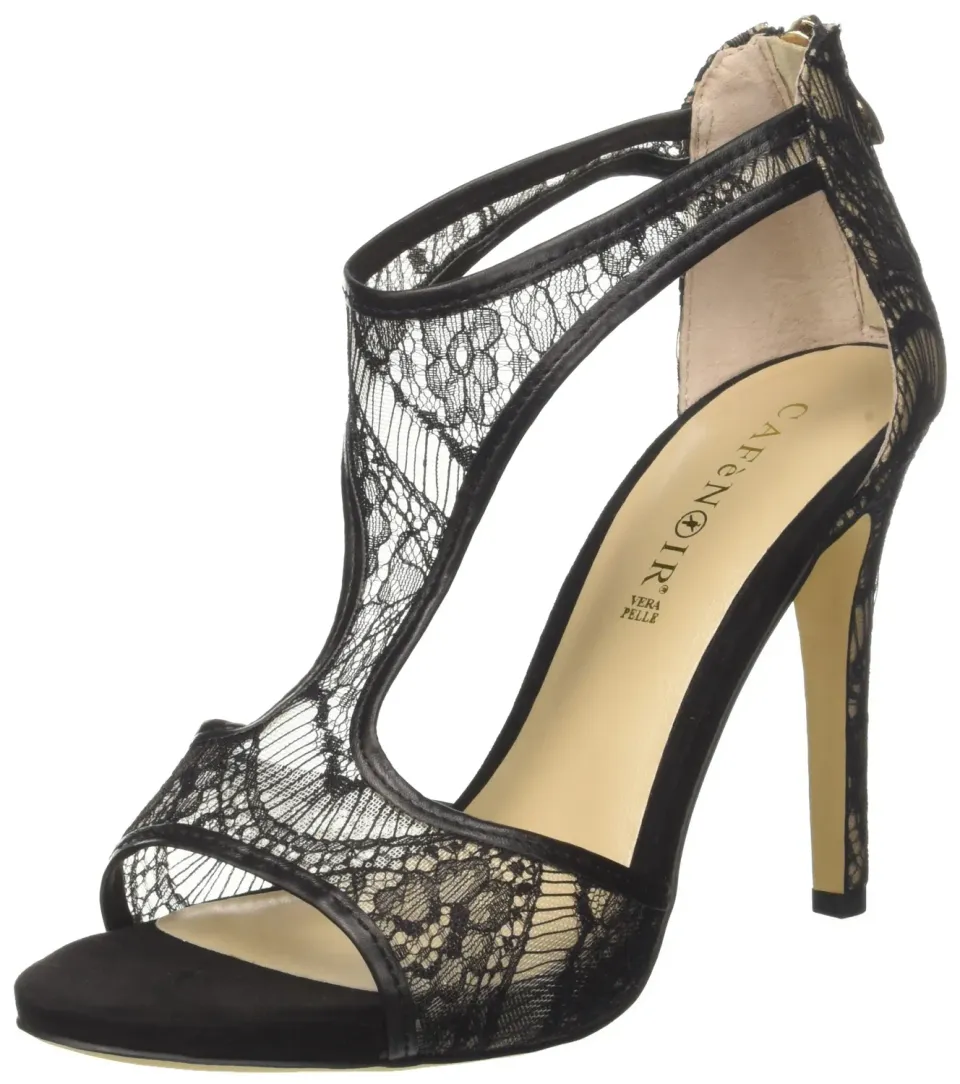 CafèNoir KNB911 Sandali pizzo tacco 105 microfibra