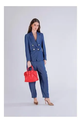 CafèNoir Borsa Mano Donna Nappa Rossa con Pieghe