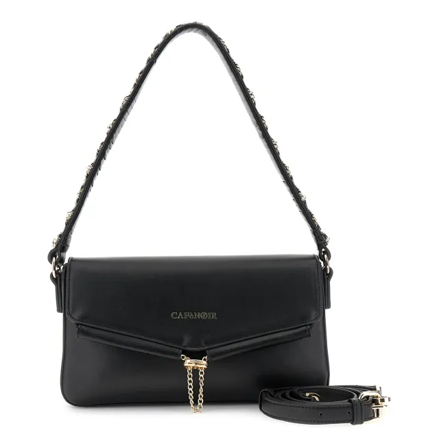 CafèNoir Borsa a Spalla Nera Coulisse con Catenina